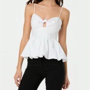 ASTR the Label - Women's Twist-Front Bubble-Hem Top - Size S